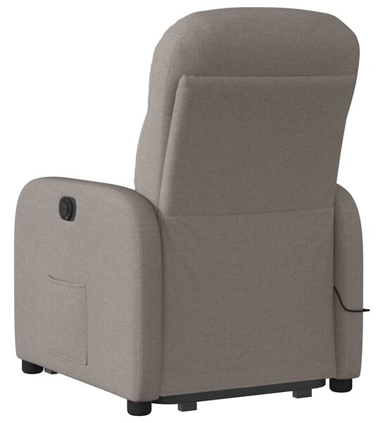 Zvedací masážní polohovací křeslo taupe textil 3302989