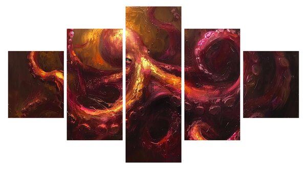 Obraz - Chobotnice, olejomalba (125x70 cm)
