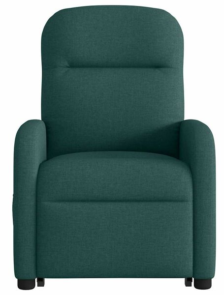 Elektrické zvedací masážní polohovací křeslo zelené textil 3303008