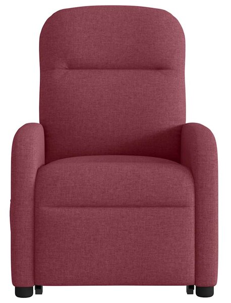 Elektrické zvedací masážní polohovací křeslo vínové textil 3303005