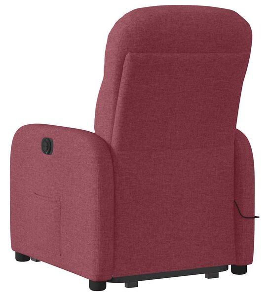 Elektrické zvedací masážní polohovací křeslo vínové textil 3303005