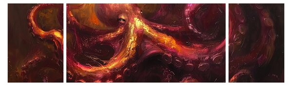 Obraz - Chobotnice, olejomalba (170x50 cm)