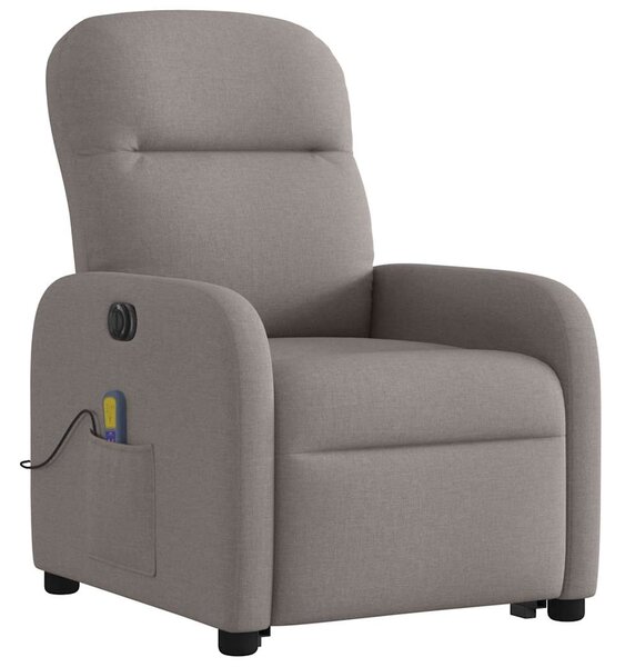 Elektrické zvedací masážní polohovací křeslo taupe textil 3303009