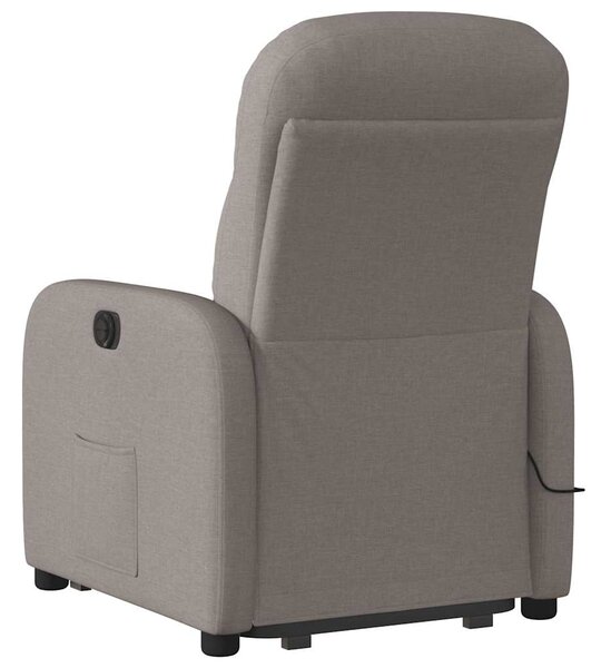 Elektrické zvedací masážní polohovací křeslo taupe textil 3303009