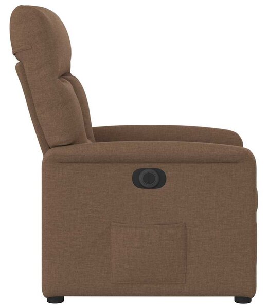 Elektrické polohovací křeslo hnědé textil 3303016