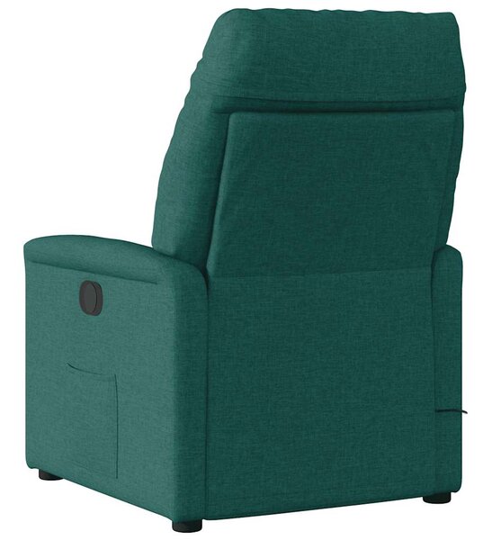 Elektrické polohovací křeslo tmavě zelené textil 3303018