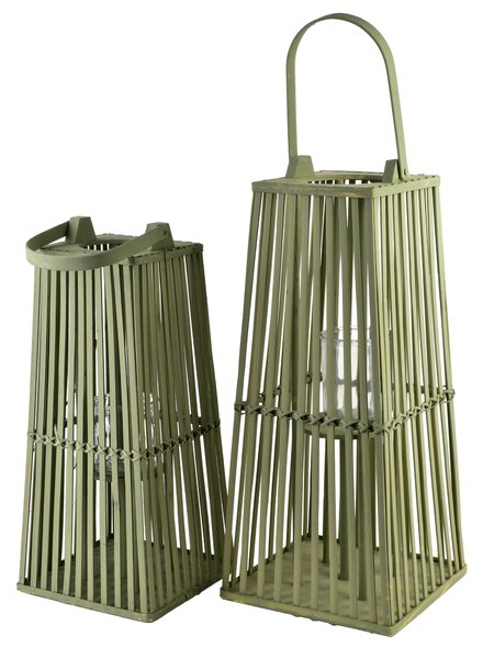 Mondex Proutěná lucerna LUCIE Green 26,5x57 cm zelená