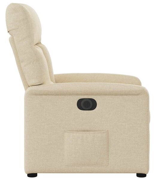 Elektrické polohovací křeslo krémové textil 3303020