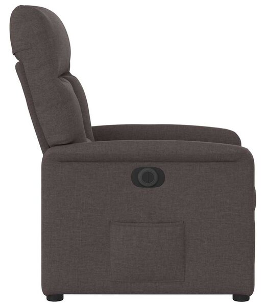 Elektrické polohovací křeslo tmavě hnědé textil 3303017