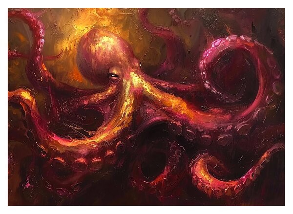 Obraz - Chobotnice, olejomalba (70x50 cm)