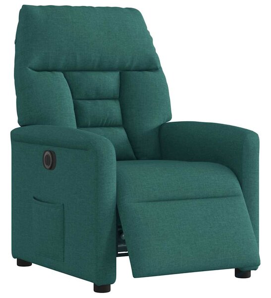 Elektrické polohovací křeslo tmavě zelené textil 3303018