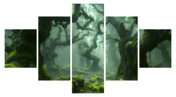 Obraz - Les prorostlý mechem (125x70 cm)