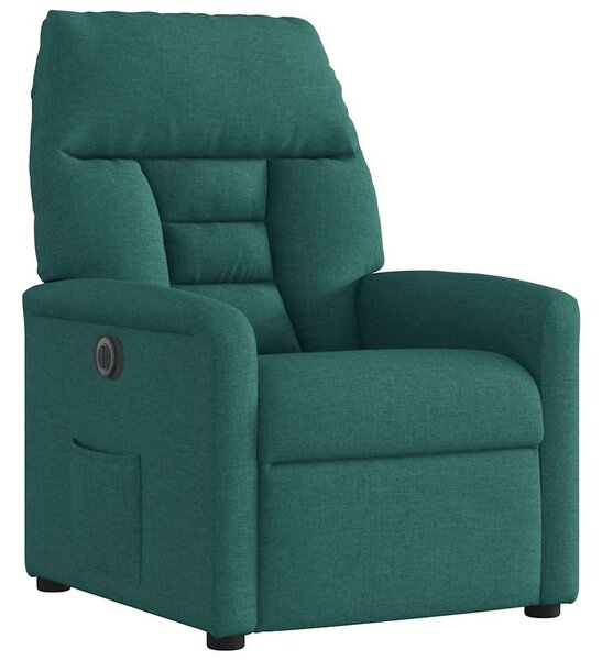 Elektrické polohovací křeslo tmavě zelené textil 3303018