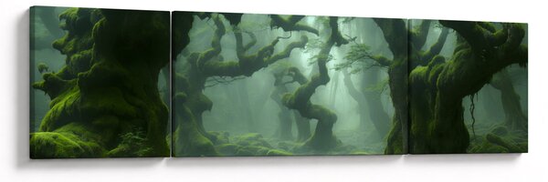 Obraz - Les prorostlý mechem (170x50 cm)