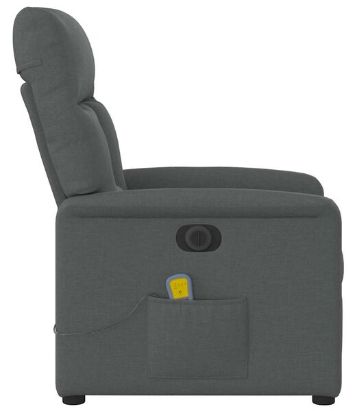 Elektrické masážní polohovací křeslo tmavě šedé textil 3303023