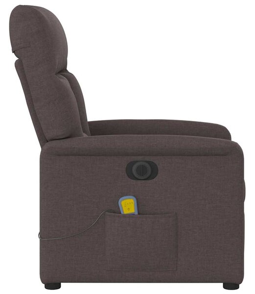 Elektrické masážní polohovací křeslo tmavě hnědé textil 3303027