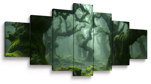 Obraz - Les prorostlý mechem (210x100 cm)
