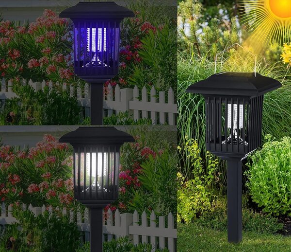 Bluegarden Solární LED lampa Borno 57 cm proti hmyzu černá