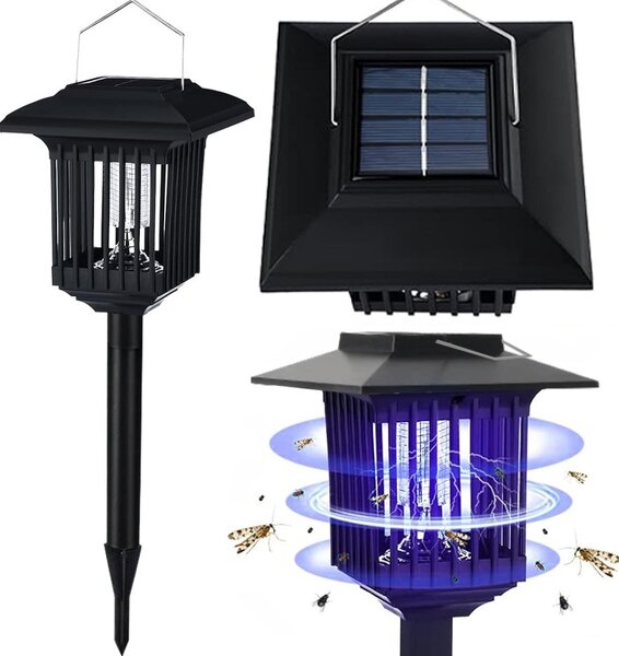 Bluegarden Solární LED lampa Borno 57 cm proti hmyzu černá