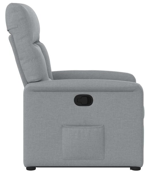 Zvedací polohovací křeslo světle šedé textil 3303032