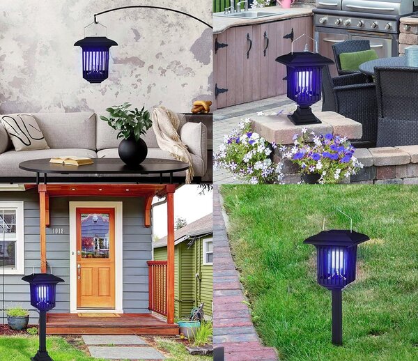 Bluegarden Solární LED lampa Borno 57 cm proti hmyzu černá