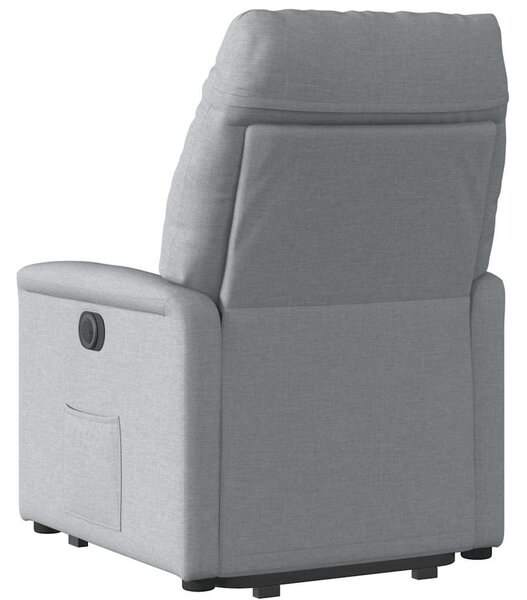 Zvedací polohovací křeslo světle šedé textil 3303032