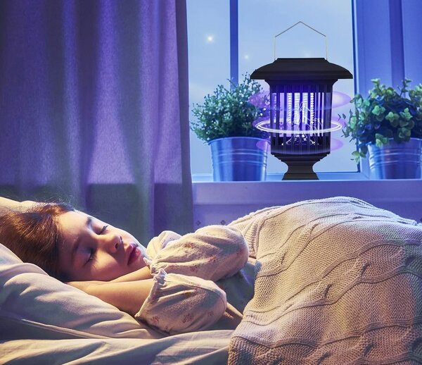 Bluegarden Solární LED lampa Borno 57 cm proti hmyzu černá