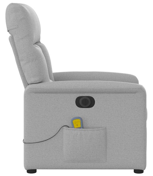 Elektrické masážní polohovací křeslo obláčkově šedé textil 3303031