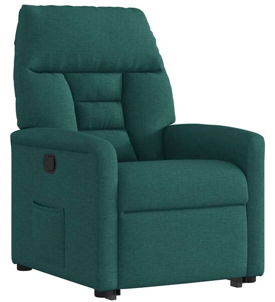 Zvedací polohovací křeslo tmavě zelené textil 3303038