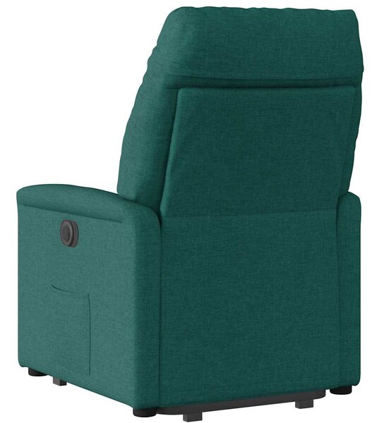 Zvedací polohovací křeslo tmavě zelené textil 3303038