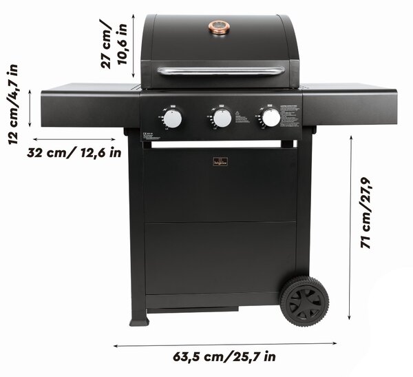 Plynový gril Outdoor 3 hořáky