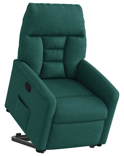Zvedací polohovací křeslo tmavě zelené textil 3303038