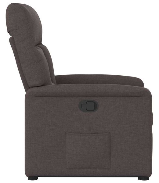 Zvedací polohovací křeslo tmavě hnědé textil 3303037