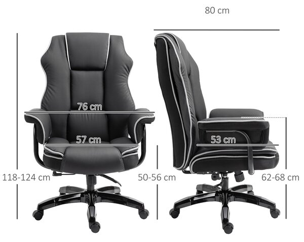 Vinsetto kancelářská židle, ergonomická kancelářská židle s funkcí sklopení, otočná funkce, výškově nastavitelná počítačová židle pro domácí kancelář