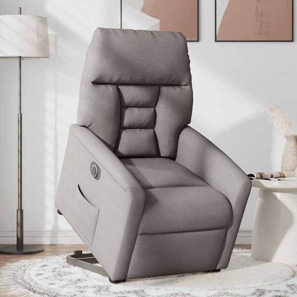Elektrické zvedací polohovací křeslo taupe textil 3303059