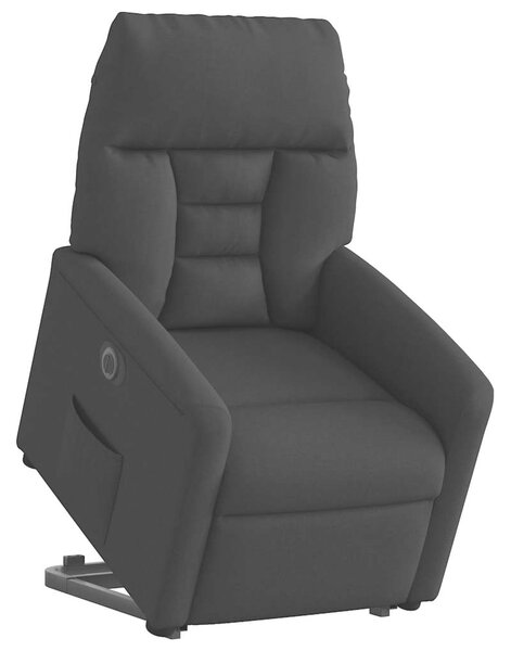 Elektrické zvedací polohovací křeslo černé textil 3303054