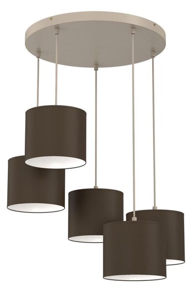 Lustr na lanku ARDEN 5xE27/15W/230V béžová/hnědá