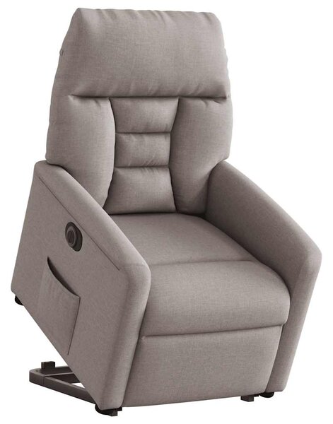 Elektrické zvedací polohovací křeslo taupe textil 3303059