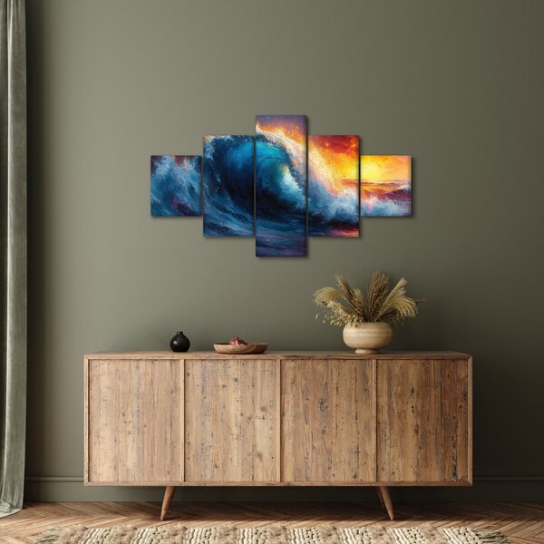 Obraz - Vlna v západu slunce (125x70 cm)