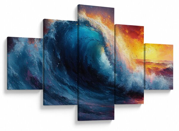Obraz - Vlna v západu slunce (125x70 cm)