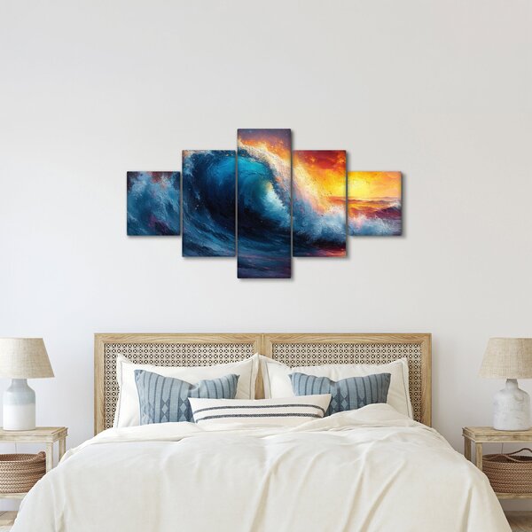 Obraz - Vlna v západu slunce (125x70 cm)