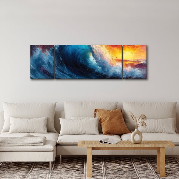 Obraz - Vlna v západu slunce (170x50 cm)