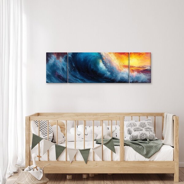 Obraz - Vlna v západu slunce (170x50 cm)