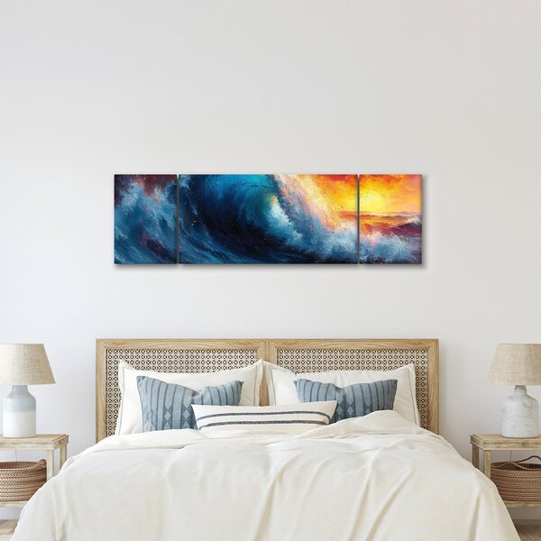 Obraz - Vlna v západu slunce (170x50 cm)