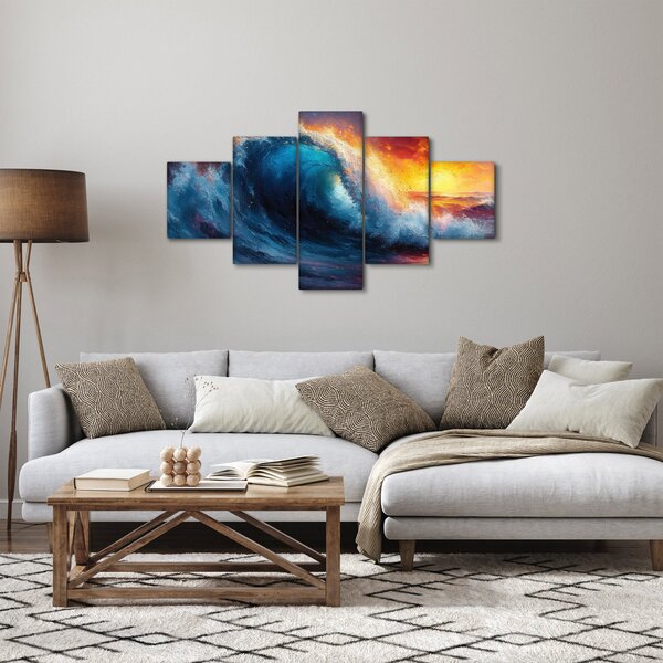 Obraz - Vlna v západu slunce (125x70 cm)