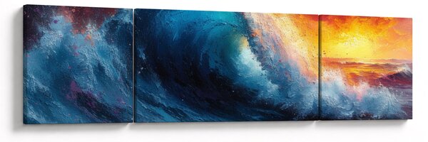 Obraz - Vlna v západu slunce (170x50 cm)