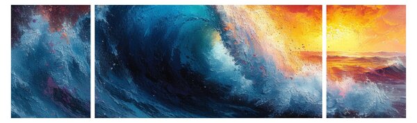 Obraz - Vlna v západu slunce (170x50 cm)