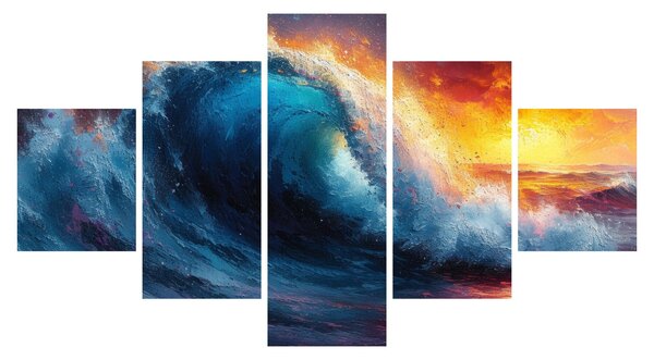 Obraz - Vlna v západu slunce (125x70 cm)