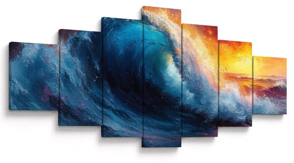 Obraz - Vlna v západu slunce (210x100 cm)