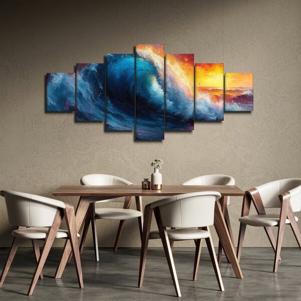 Obraz - Vlna v západu slunce (210x100 cm)